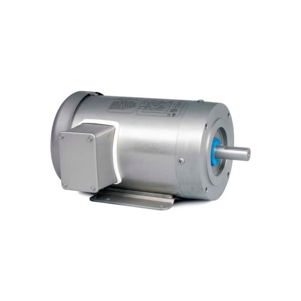 Baldor-Reliance Washdown Motor, 3 PH, 1.5 HP, 3500 RPM, 208-230/460 V, TENV, 56C FR